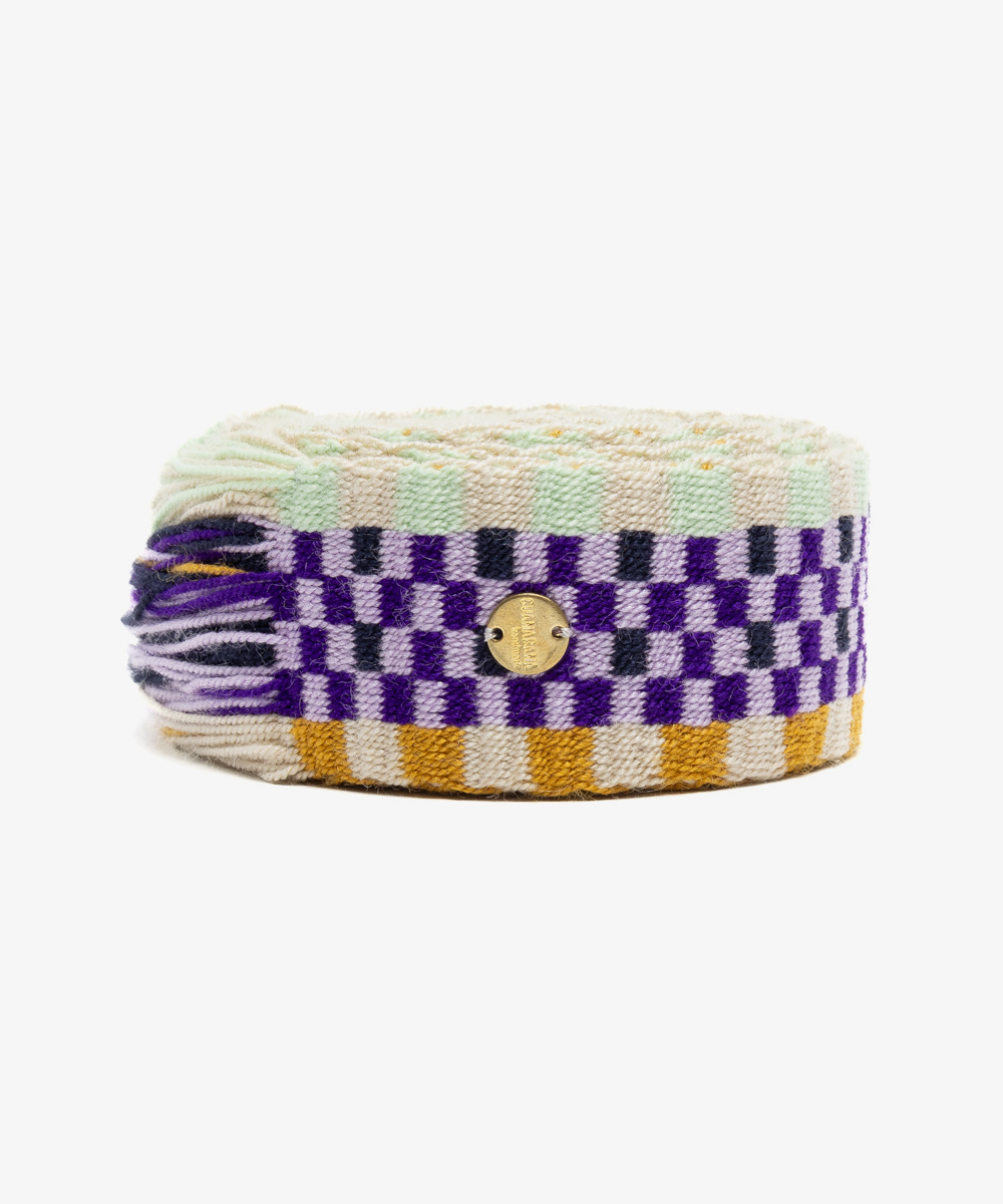 Belt with fringes - PURPLE & WHITE