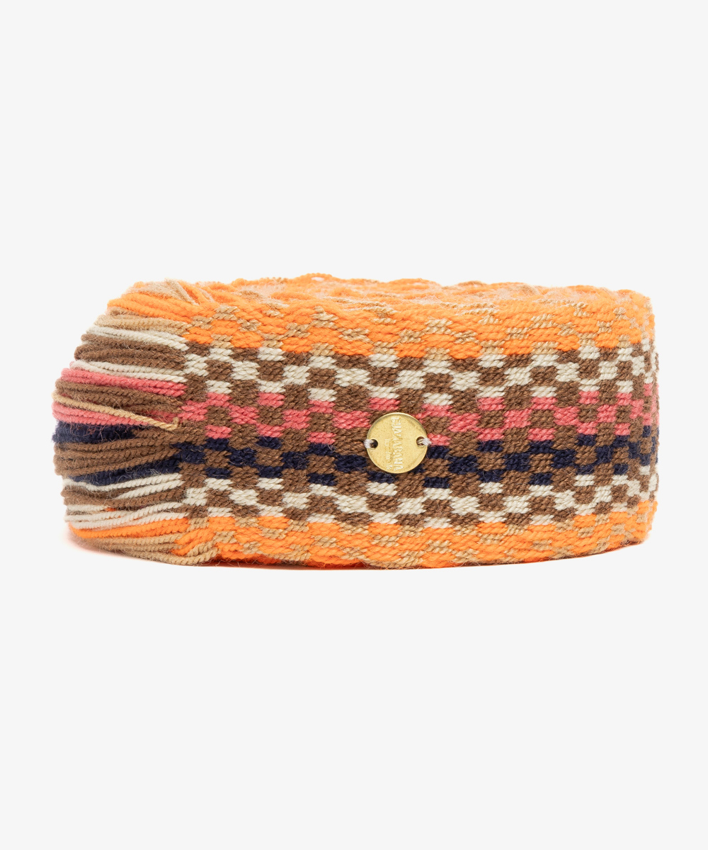 Belt with fringes brown & orange