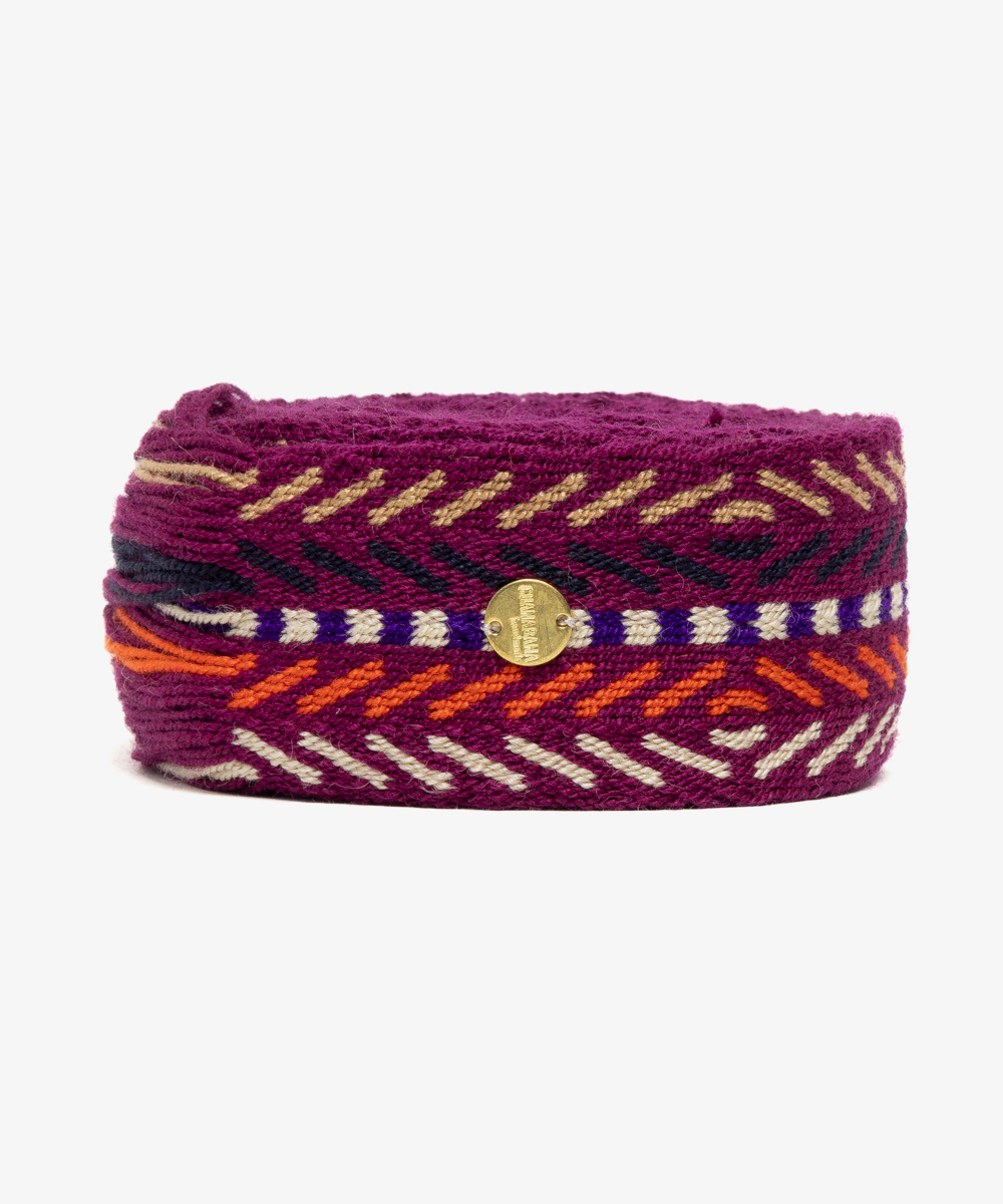 Belt with fringes garnet & purple