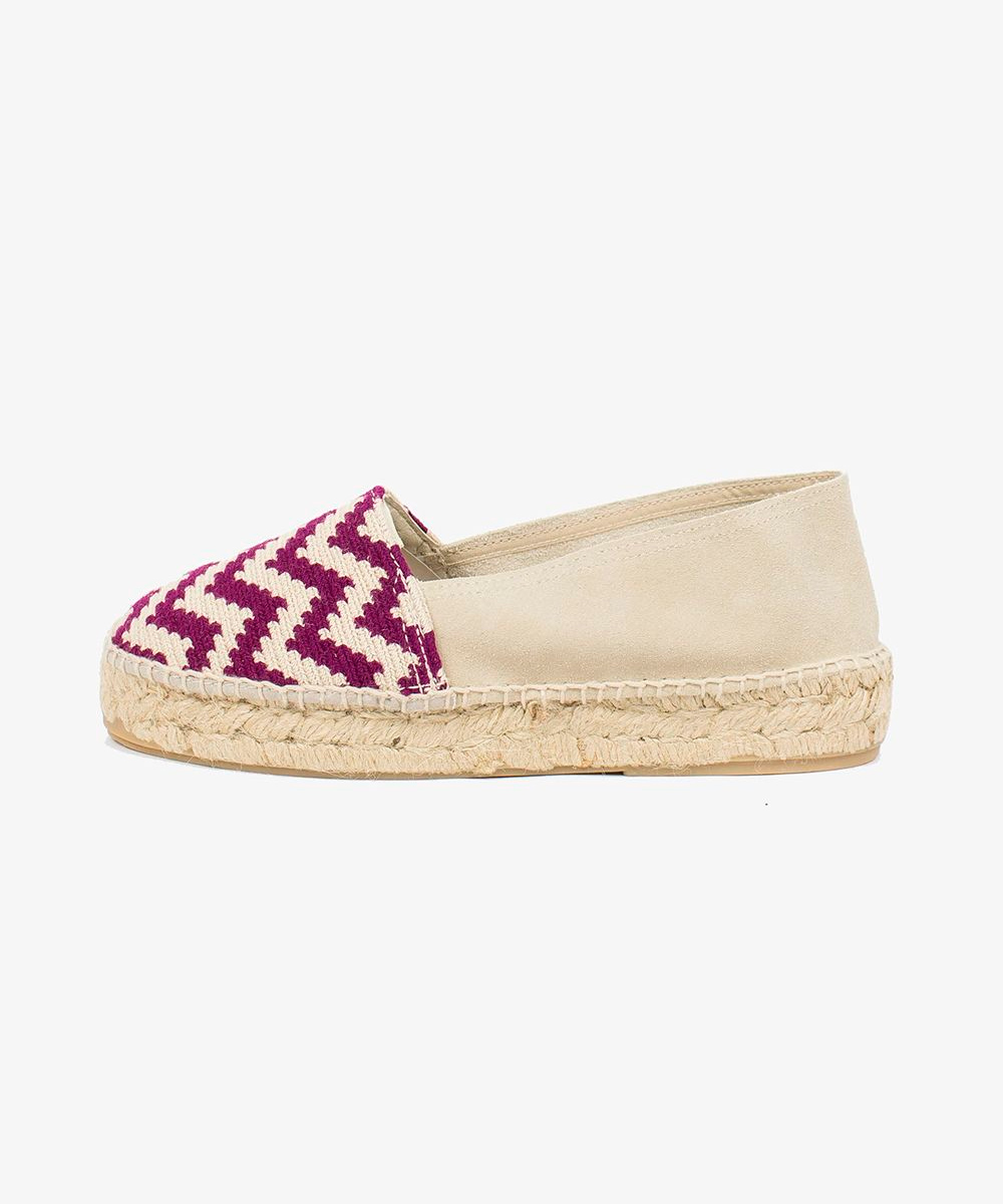 WOMEN'S ESPADRILLE - EVEREST - AUBERGINE & BEIGE