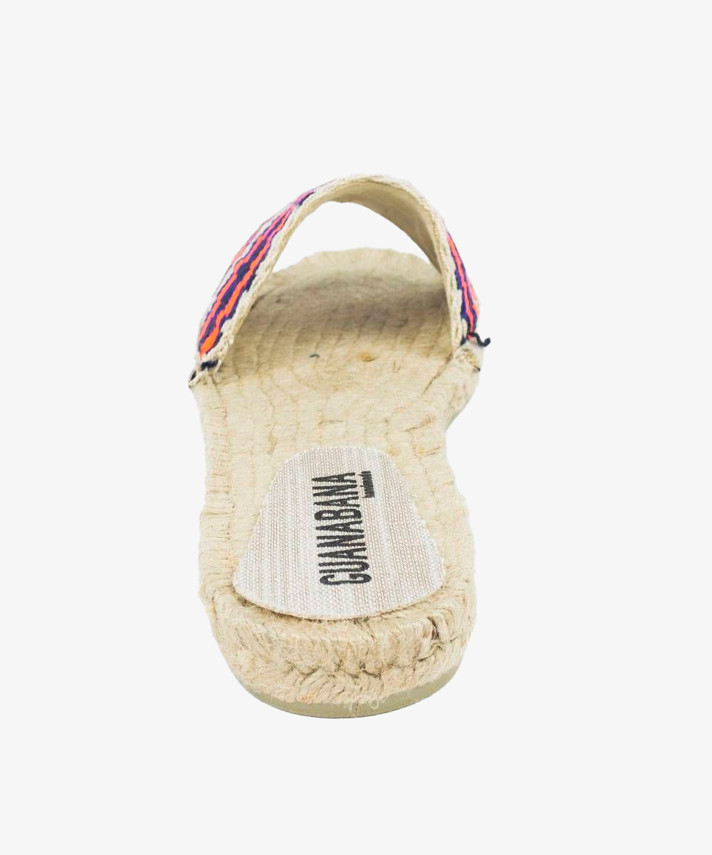 MULE ESPADRILLE - BIRMINGHAM - Orange & Navy blue 