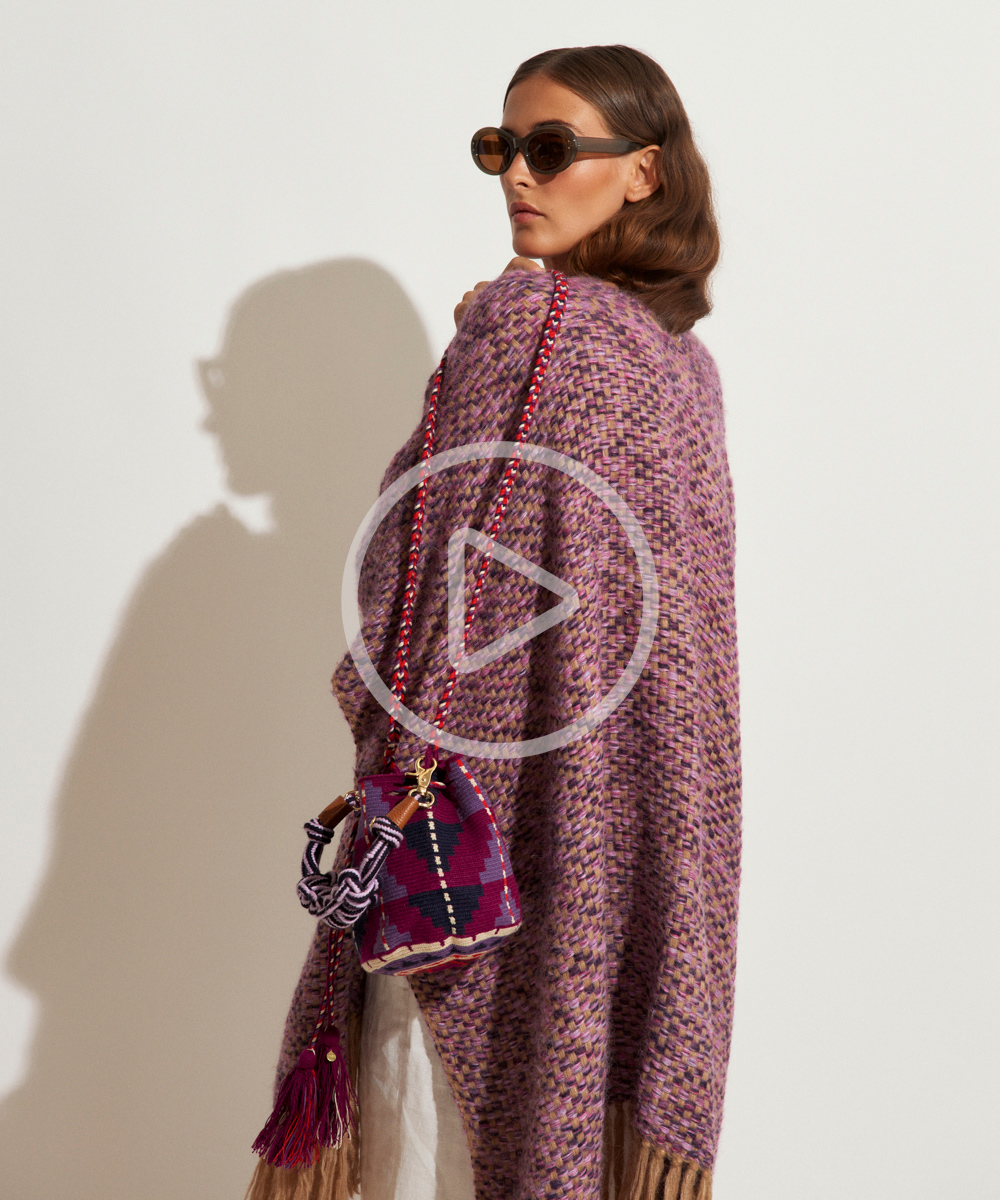 PONCHO JOSEPHINE - MIX ROSA CLARO