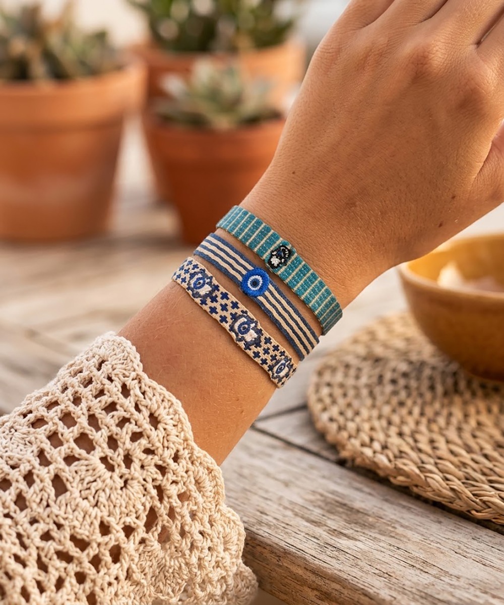 PULSERA BORDADA - MANO DE FATIMA