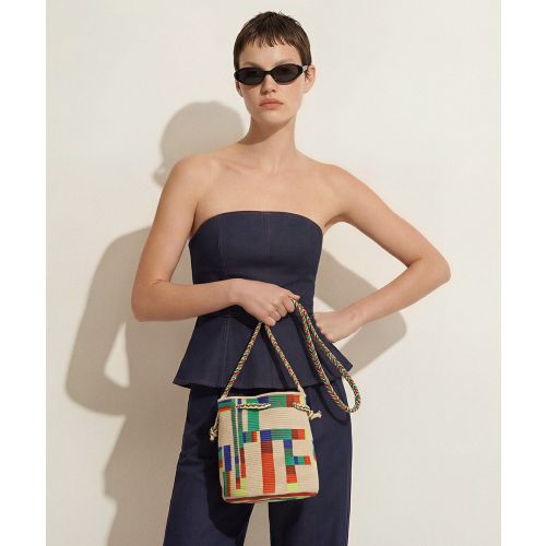 BOLSO MITRA - CAPRICORNUS - BEIGE Y VERDE