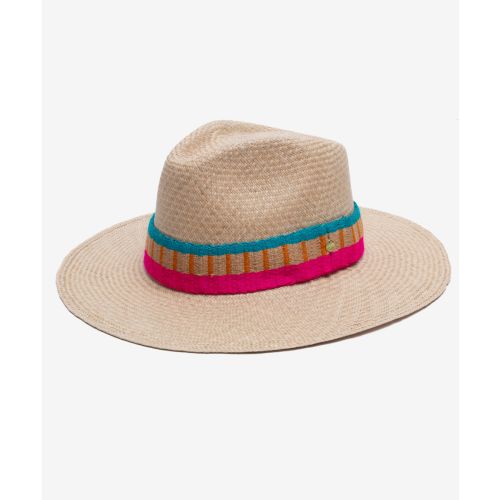 PANAMA HAT WITH RIBBON - TOAST