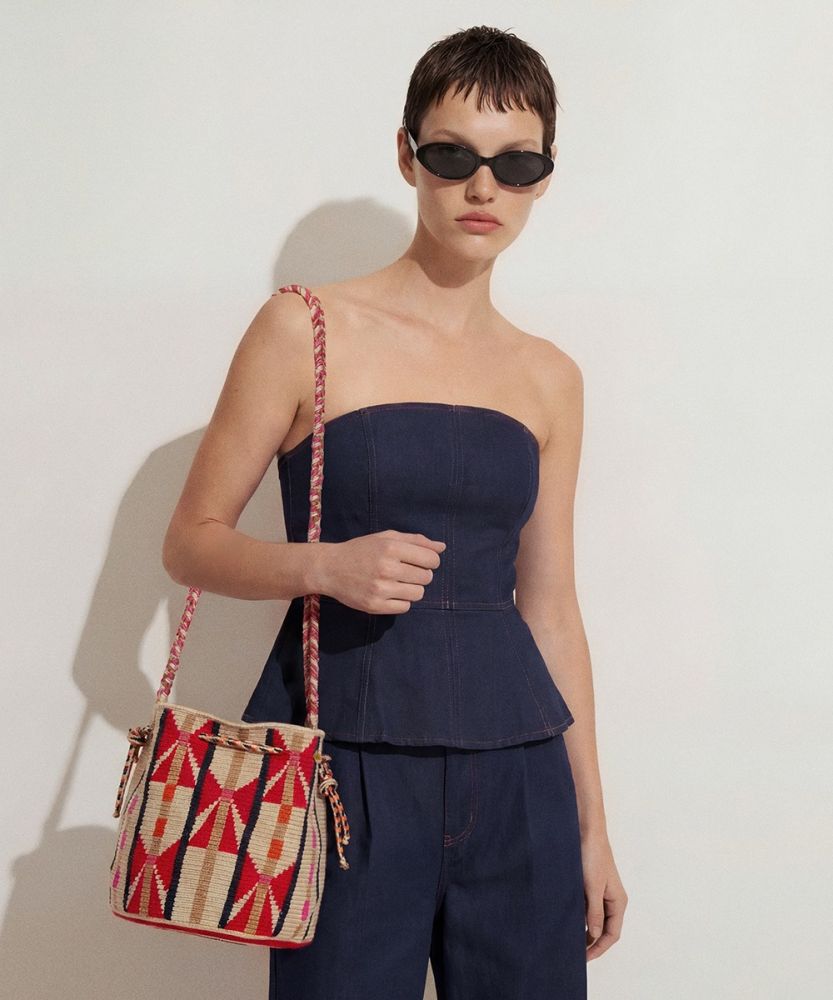 MITRA bag - CIRCINUS - BEIGE & RED
