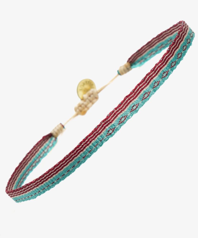 Anklet 120 - Turquoise & Burgundy 