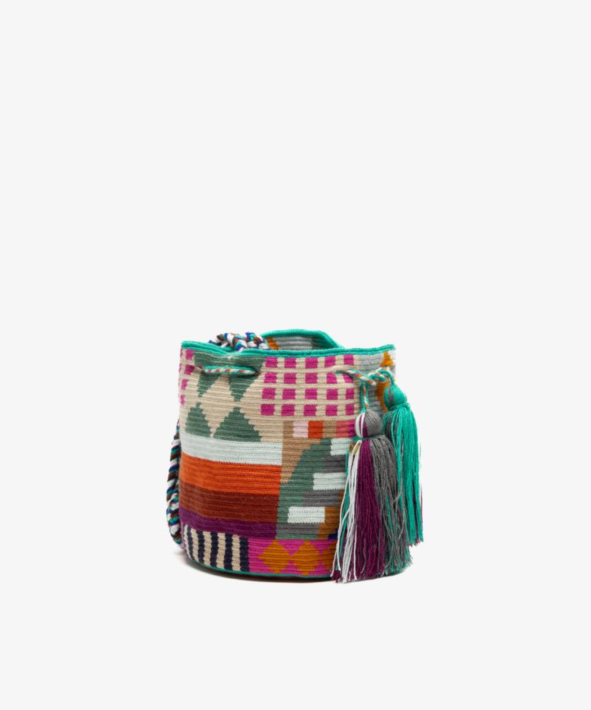 BOLSO CRUZADO M - LION - TURQUESA Y MULTICOLOR