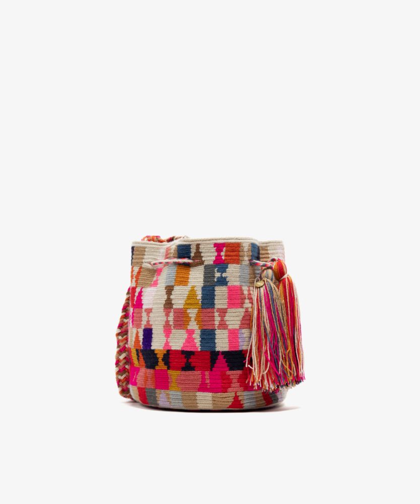 BOLSO CRUZADO M - HARE - FUCSIA Y MULTICOLOR