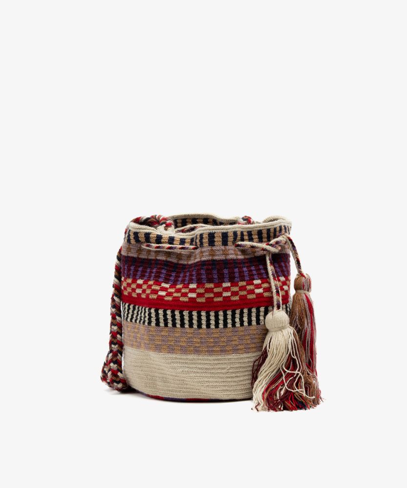 BOLSO CRUZADO M - POSEIDON- TOSTADO Y GRANATE