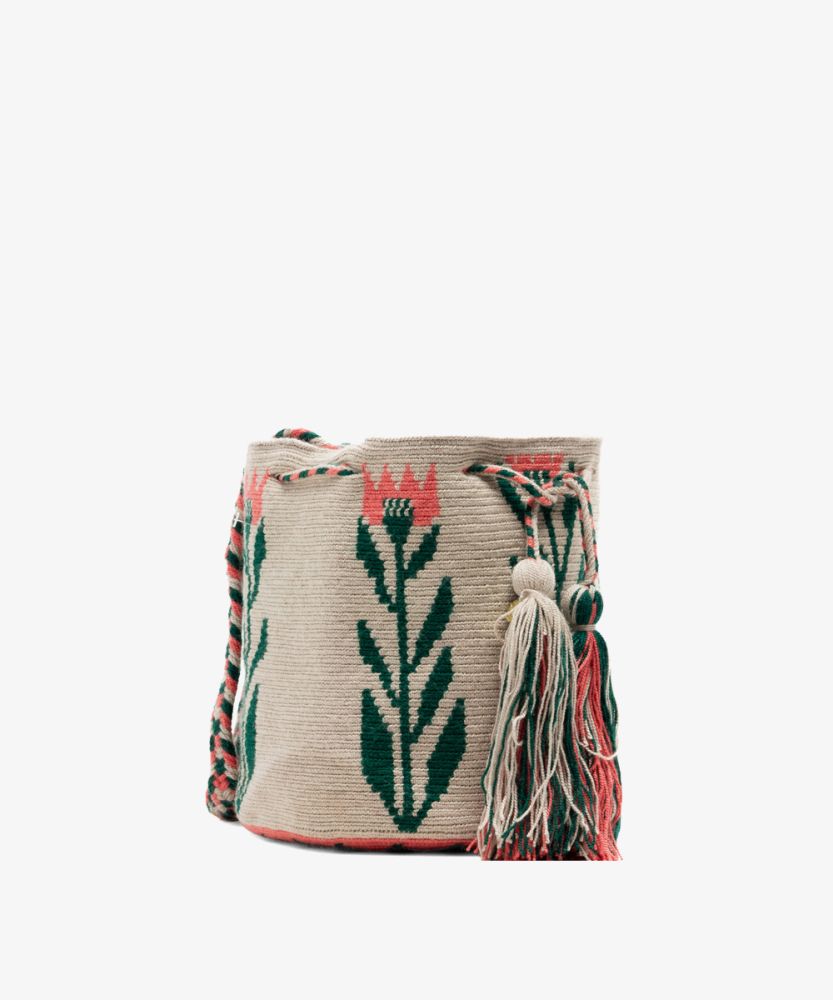 BOLSO CRUZADO M - ELOISE - BEIGE Y VERDE