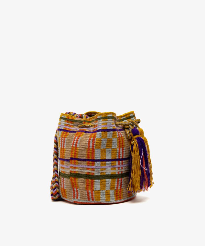 BOLSO CRUZADO M - MILDRED - MOSTAZA Y AZUL CIELO