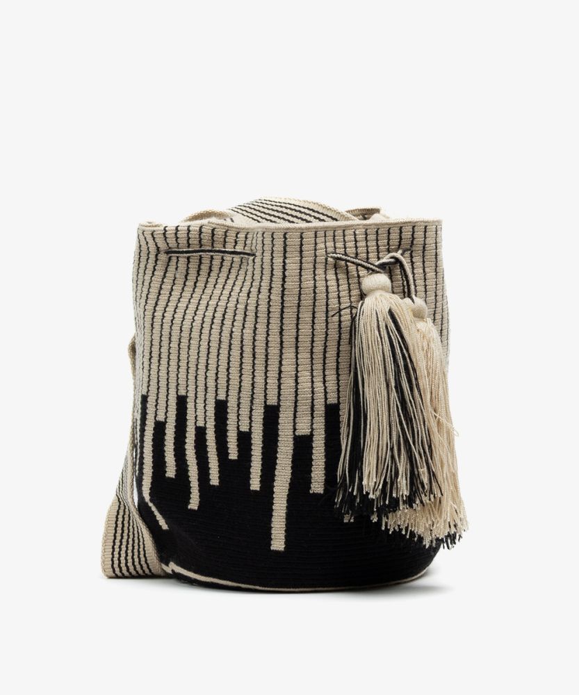 Crossbody Bag L -  LYRA - BLACK & BEIGE