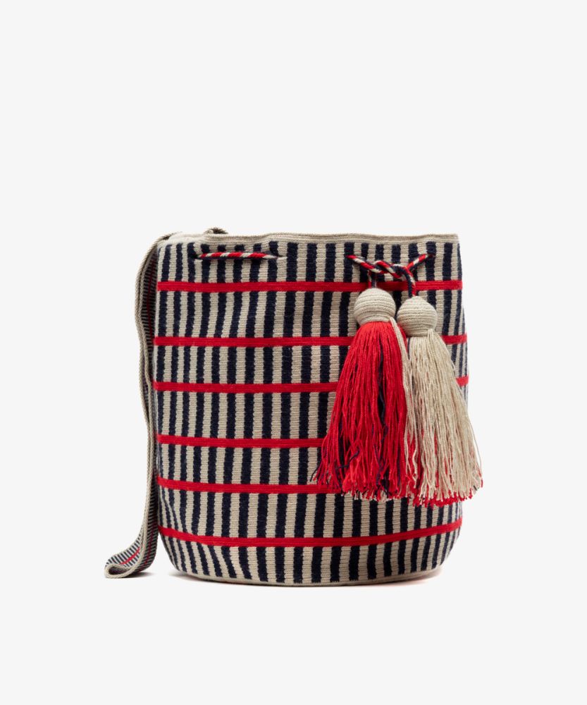 Bolso Cruzado L - PEACOCK - BEIGE Y MARINO