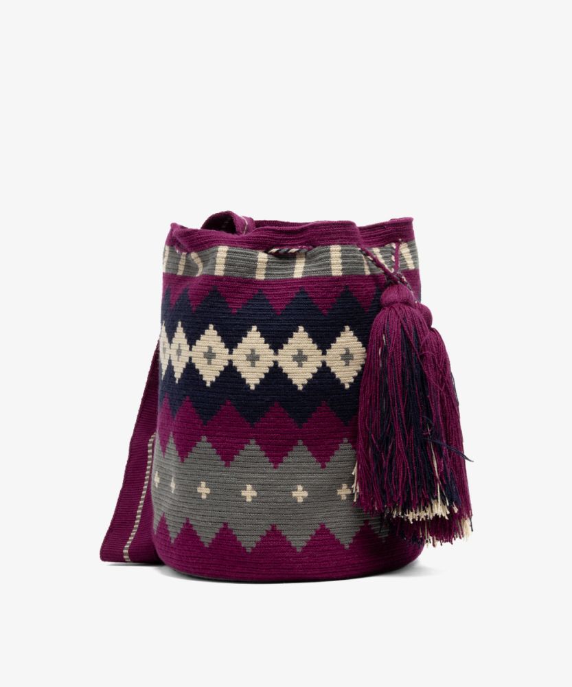Bolso Cruzado L - VALERIE - GRANATE Y GRIS
