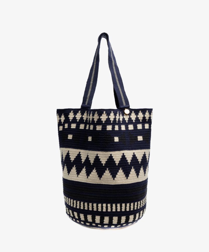 Bolso Tote - ARA - MARINO Y BEIGE