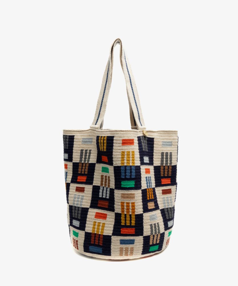 Bolso Tote -  WOLF - MARINO Y BEIGE
