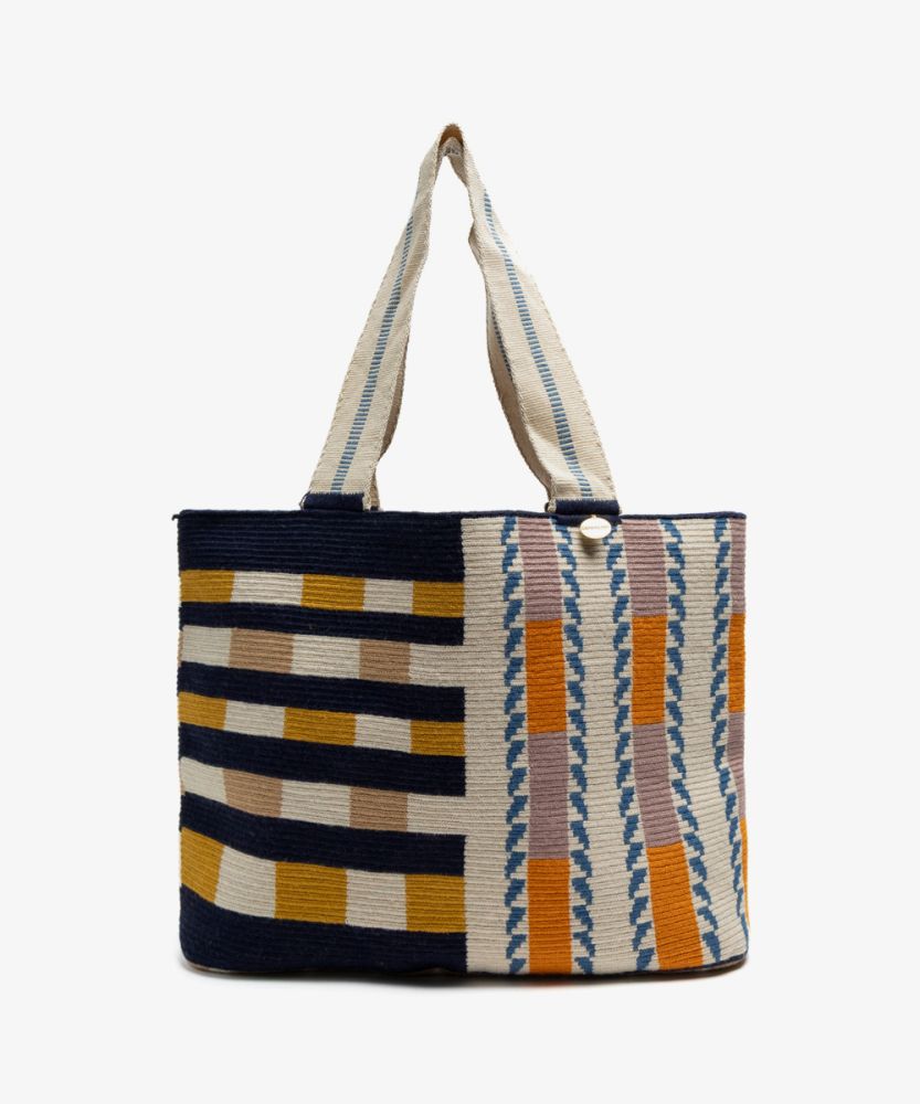 Bolso Shopping L - HYDRA - MARINO Y MOSTAZA