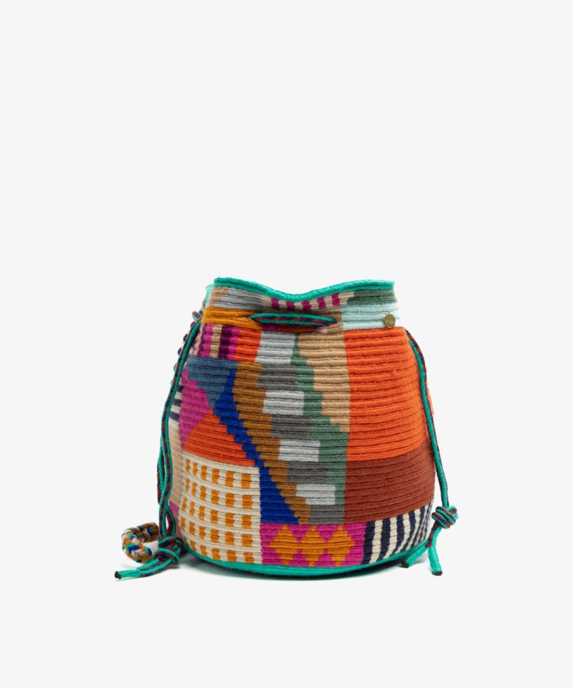 MITRA bag - LION - TURQUOISE & MULTICOLOR
