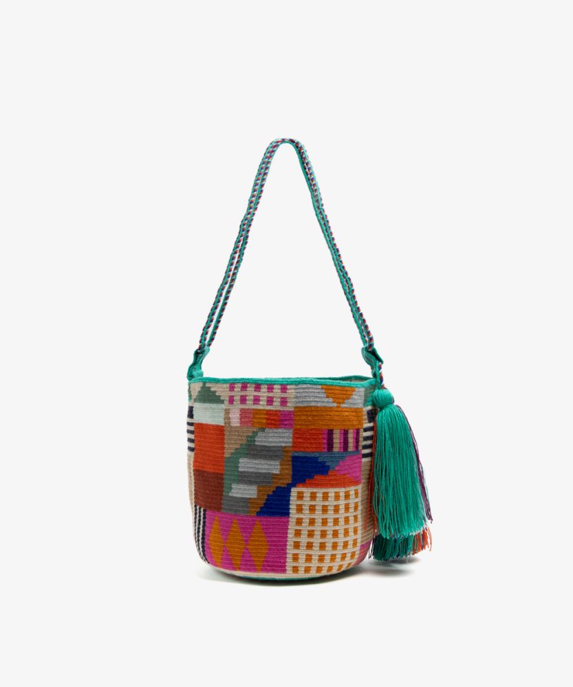 Bolso Camberra - LION - TURQUESA Y MULTICOLOR