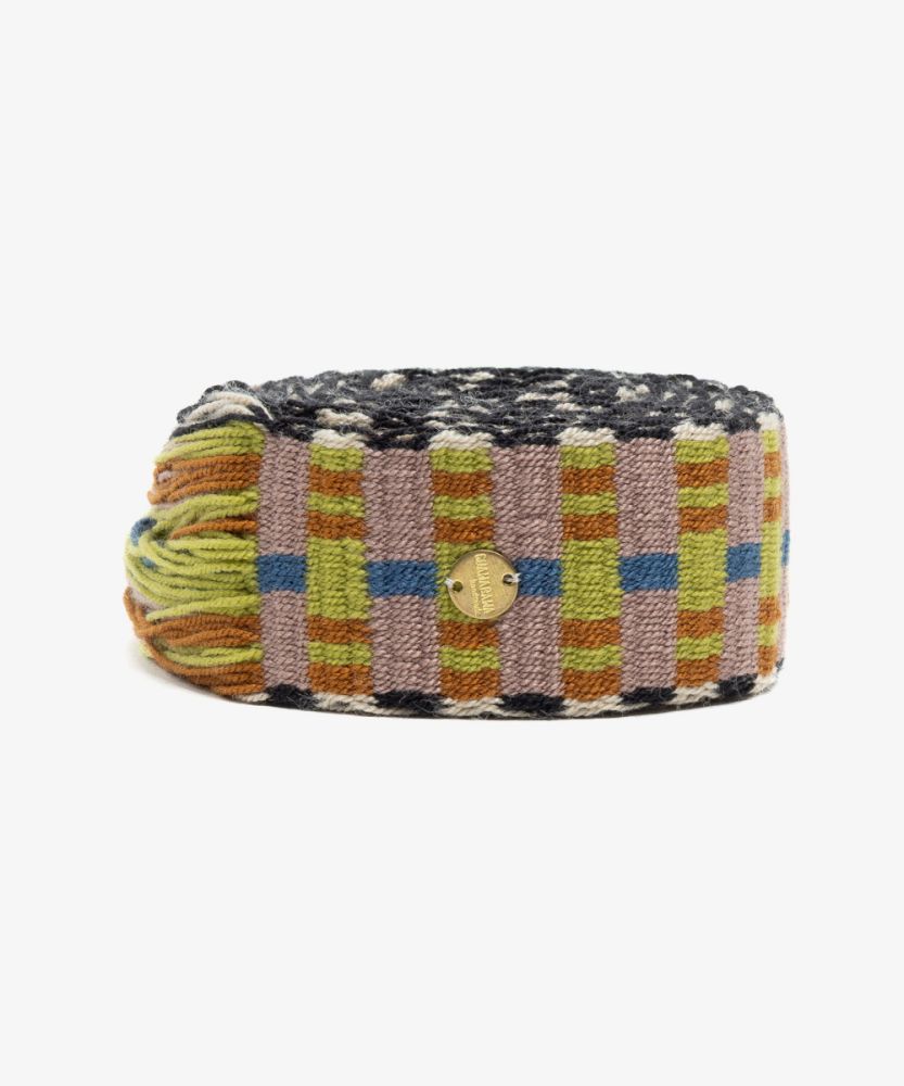 Belt with fringes - BEIGE & YELLOW