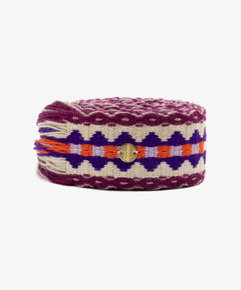 Cinturón de flecos - MORADO Y NARANJA
