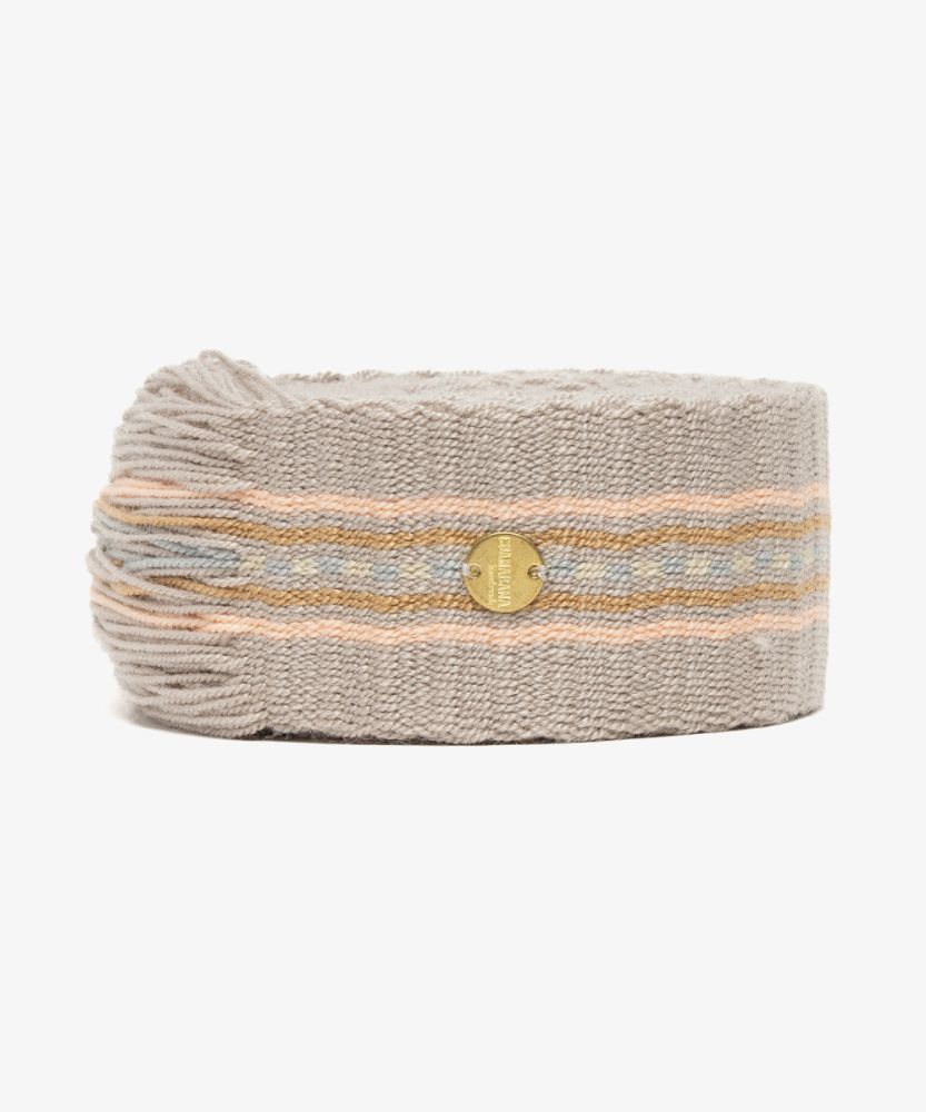 Belt with fringes- beige & pink