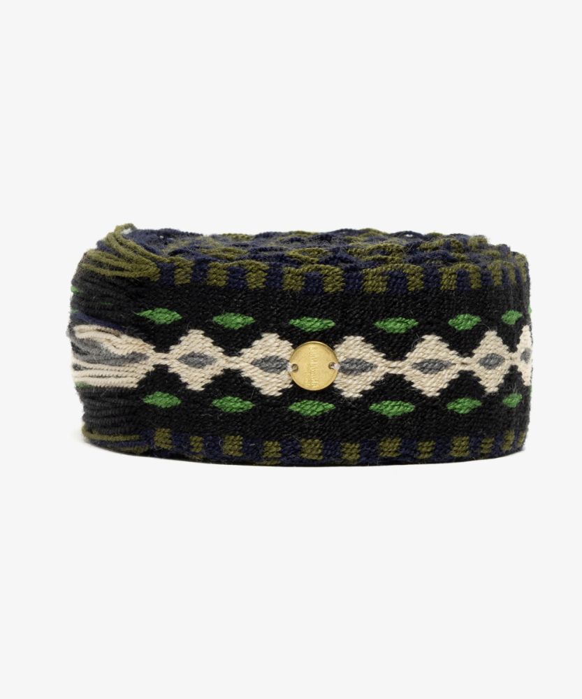 Belt with fringes- black & green