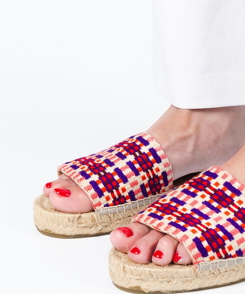 MULE ESPADRILLE - CUBE - PURPLE & RED