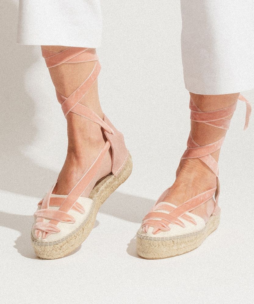 VELVET STRAP VALENCIANAS - LIGHT PINK