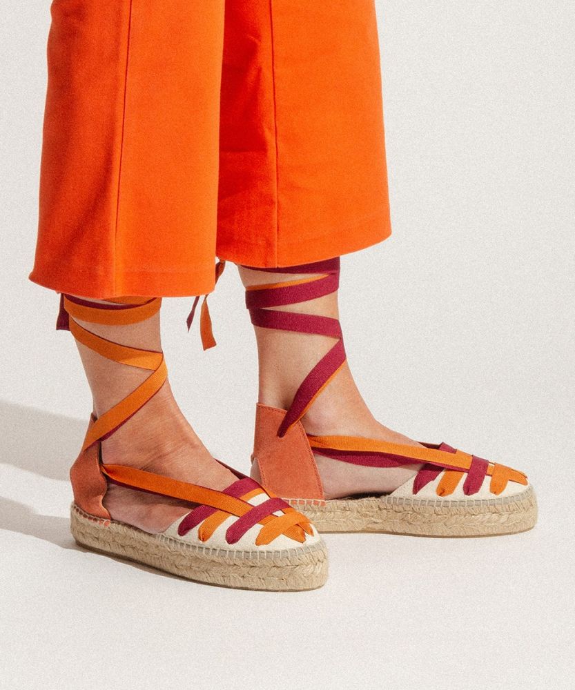 Alpargatas, cinta cruzada - TERRACOTA & ROSA