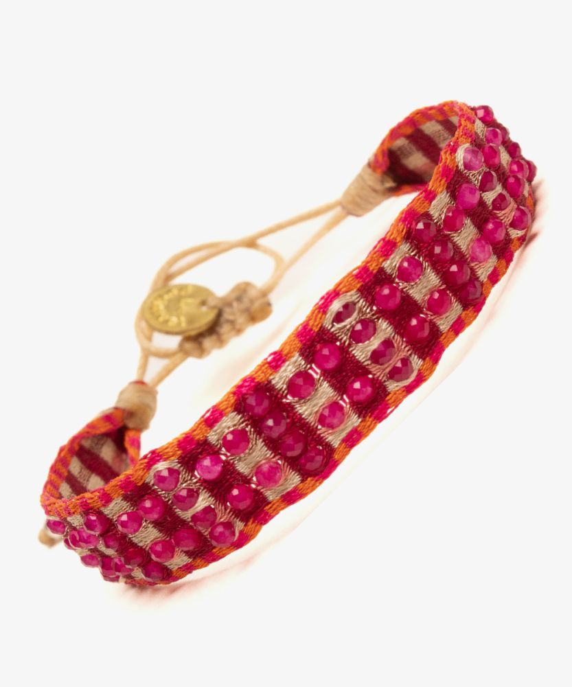 ARGANTINA 1CMX - BURGUNDY AND BEIGE WITH Pink Tourmaline STONE