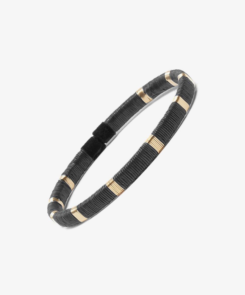 Werregue Color Bracelet, 5 mm, Unit - BLACK & GOLDEN