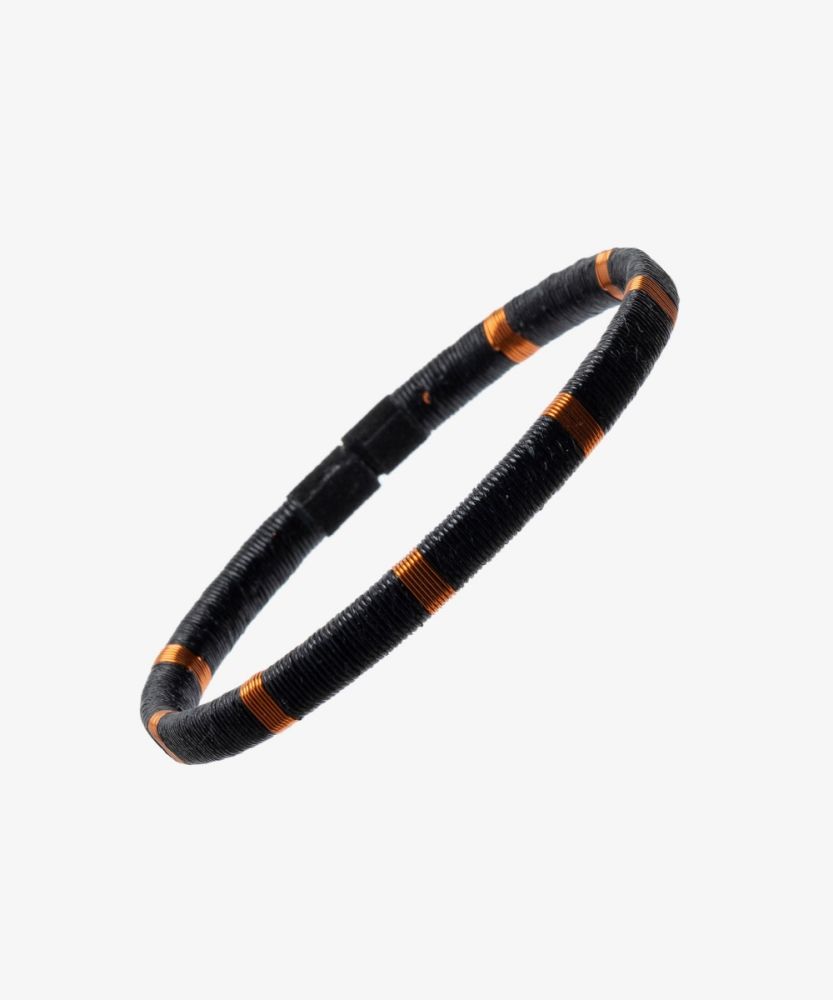 Werregue Color Bracelet, 5 mm, Unit - BLACK & METALIC BROWN