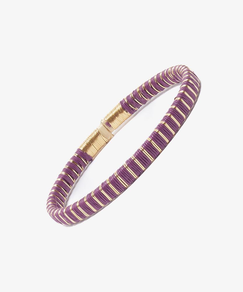 Werregue Color Bracelet, 5 mm, Unit - MAUVE & GOLDEN MULTI STRIPES