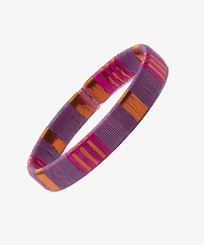 Werregue Color Bracelet, 1 cm, Unit  - PURPLE, METALLIC BROWN & FUCHSIA