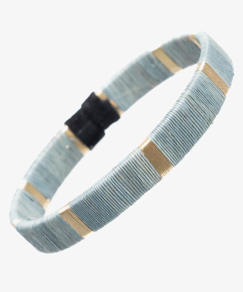 Pulsera Werregue, 1 cm, Unit  - GRIS Y DORADO