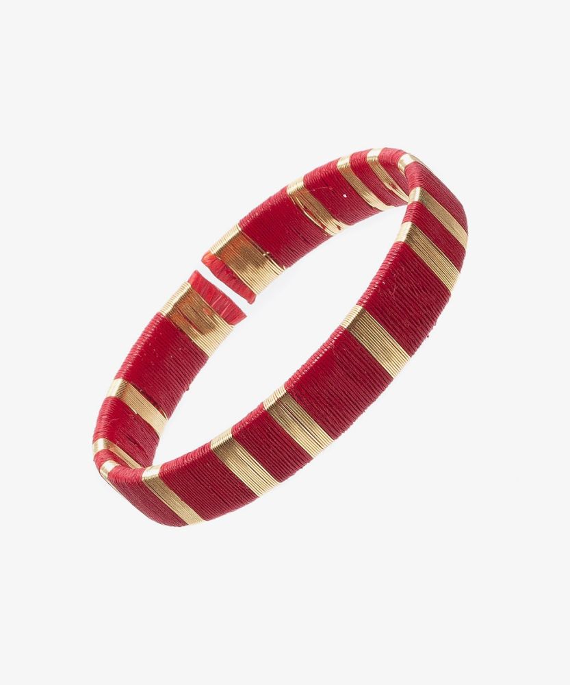 Pulsera Werregue, 1 cm - ROJO  & DORADO