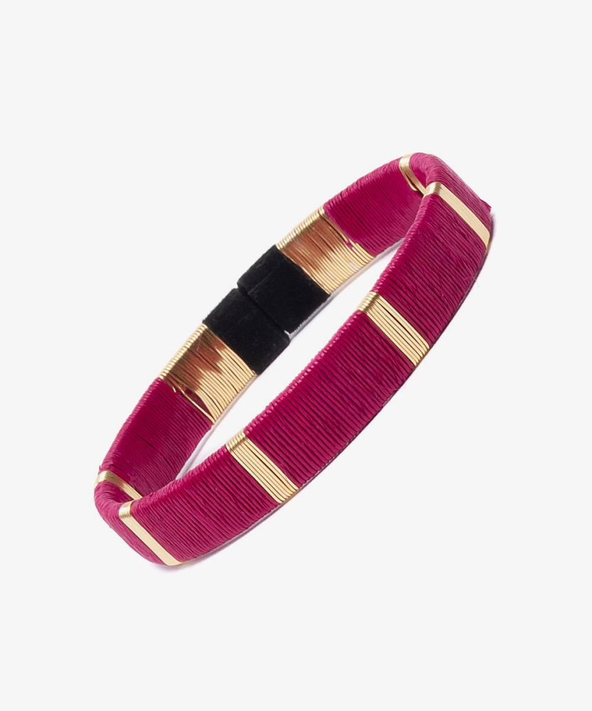 Werregue Color Bracelet, 1 cm - FUCHSIA & GOLDEN