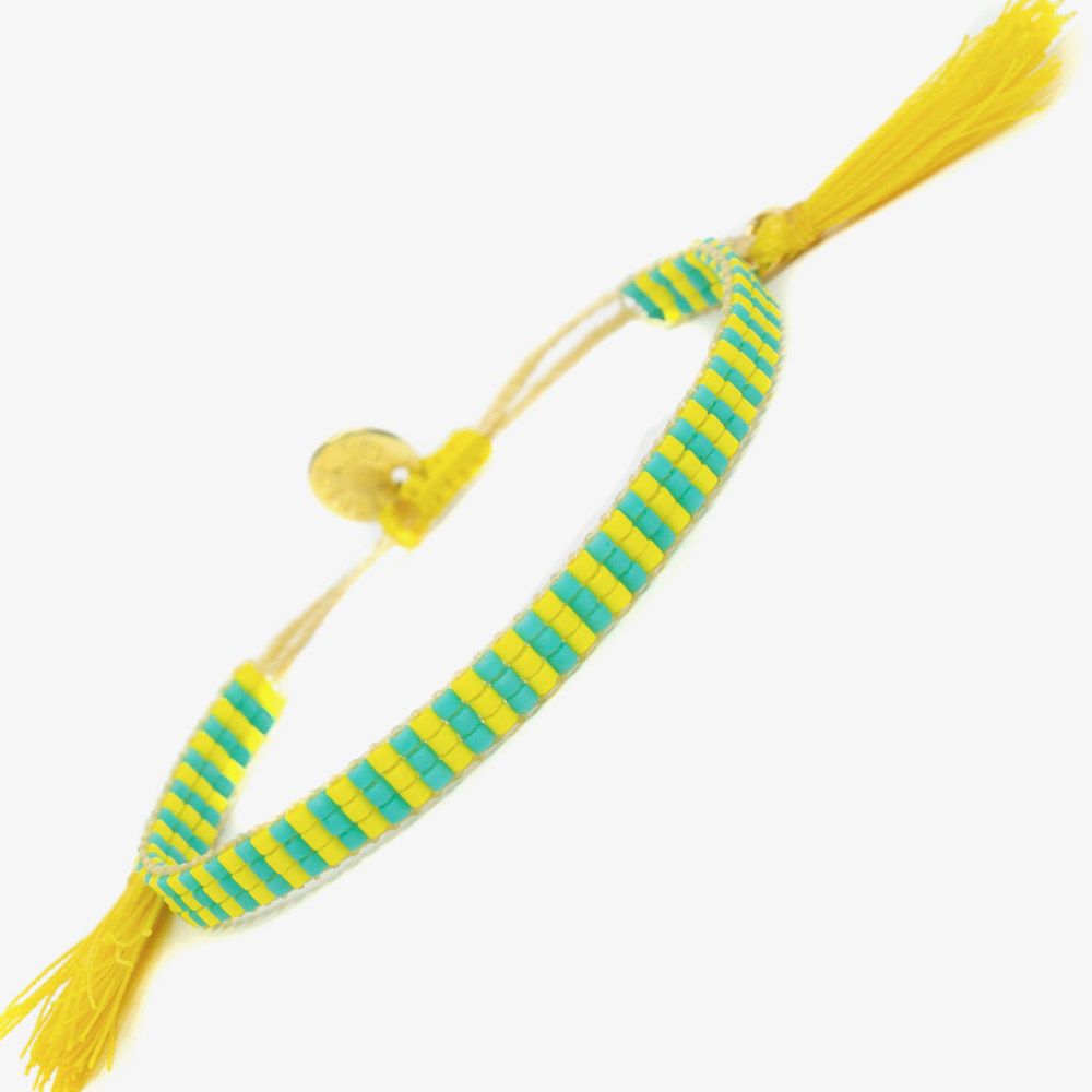 Bracelet STRASS - Turquoise & Yellow