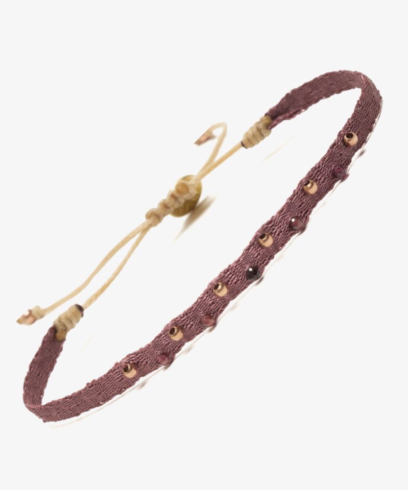 Bracelet Argantina ALAMEIN 40 - GARNET STONES AND GOLD PLATED BEADS