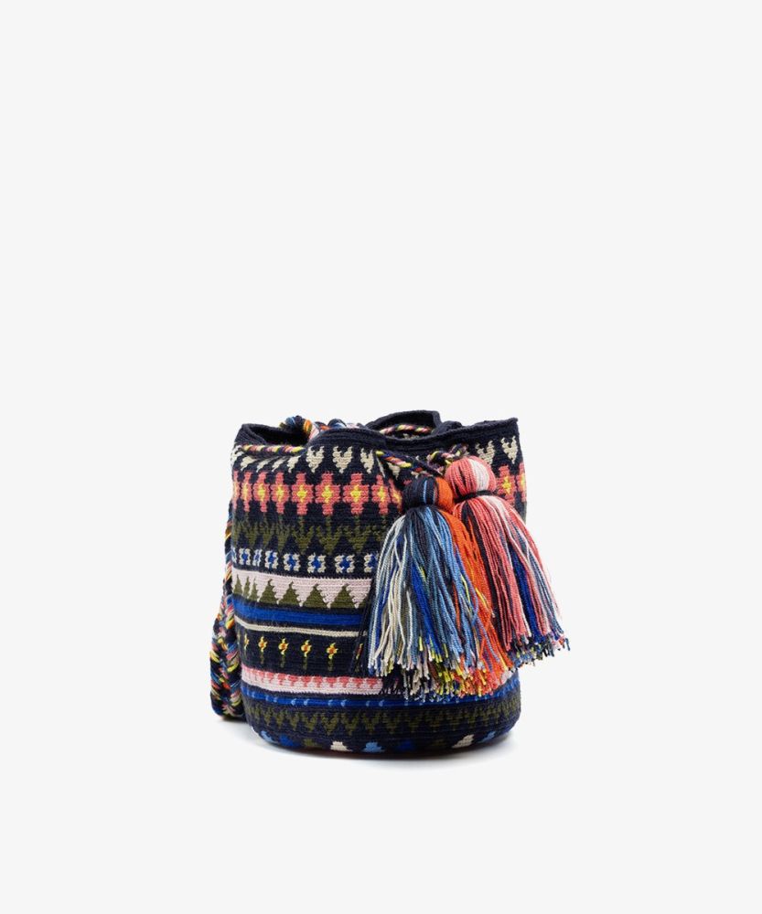 Crossbody Bag M - HORTENSIA - NAVY BLUE & PINK