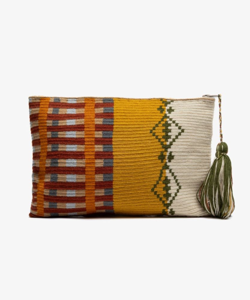 Clutch Bag - COCKATOO - MUSTARD & BEIGE