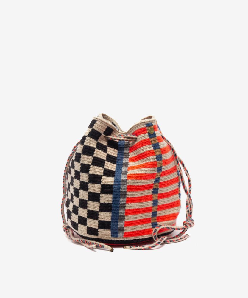 MITRA bag - OWL - NEON ORANGE & BLACK
