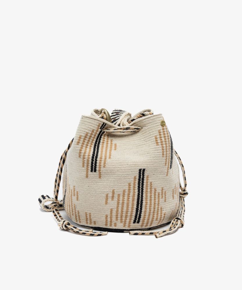 MITRA bag W /LONG ADJUSTABLE STRAP - MARIGOLD - CAMEL & BEIGE
