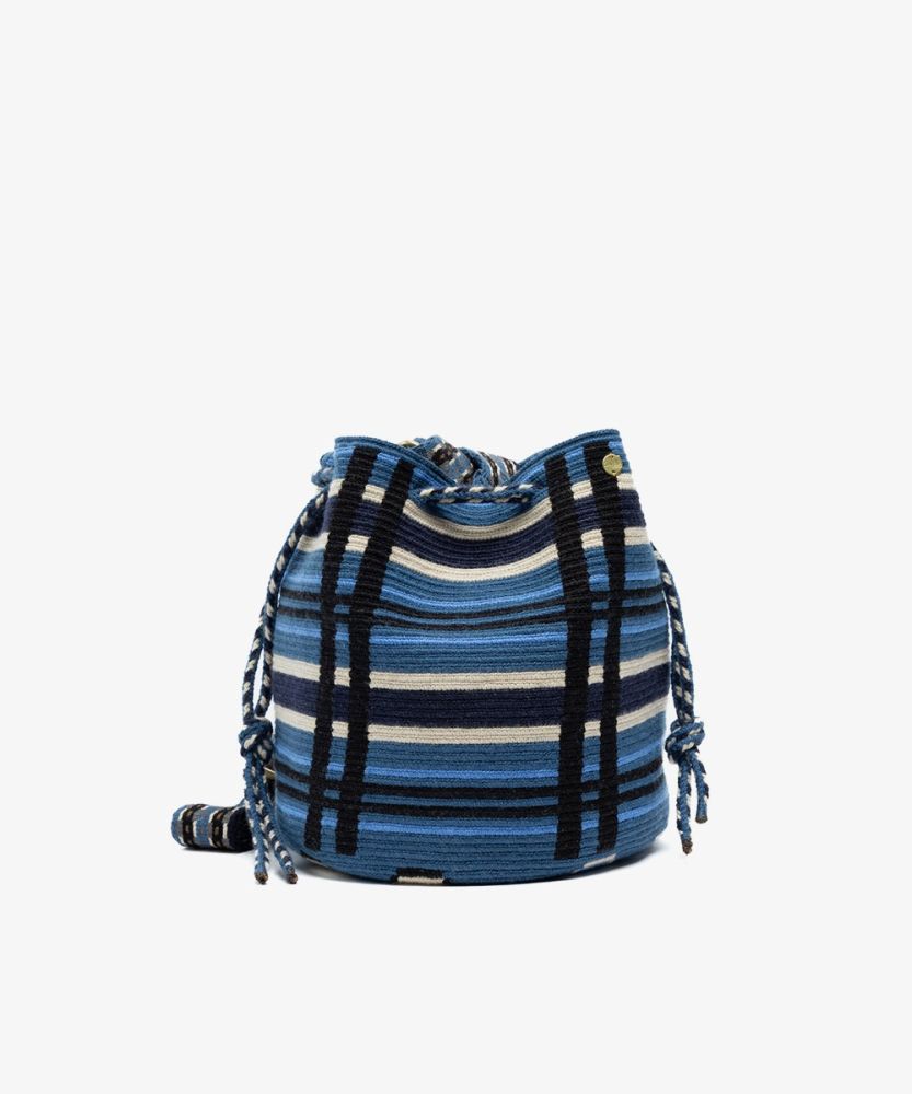 MITRA bag W /LONG ADJUSTABLE STRAP- - VIOLET - NAVY BLUE & BLACK