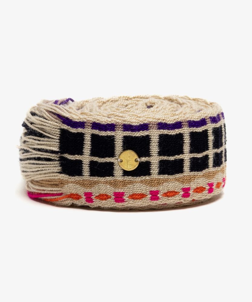 Cinturón de flecos - BEIGE Y NEGRO