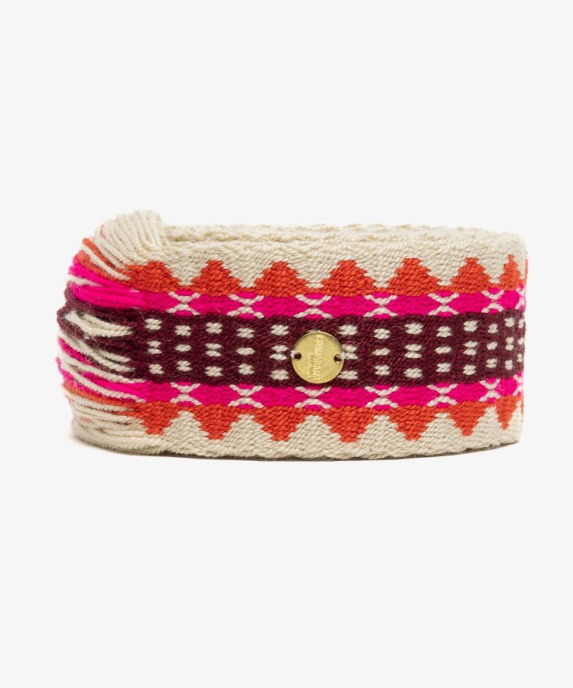 Cinturón de flecos - FUCSIA Y BLANCO
