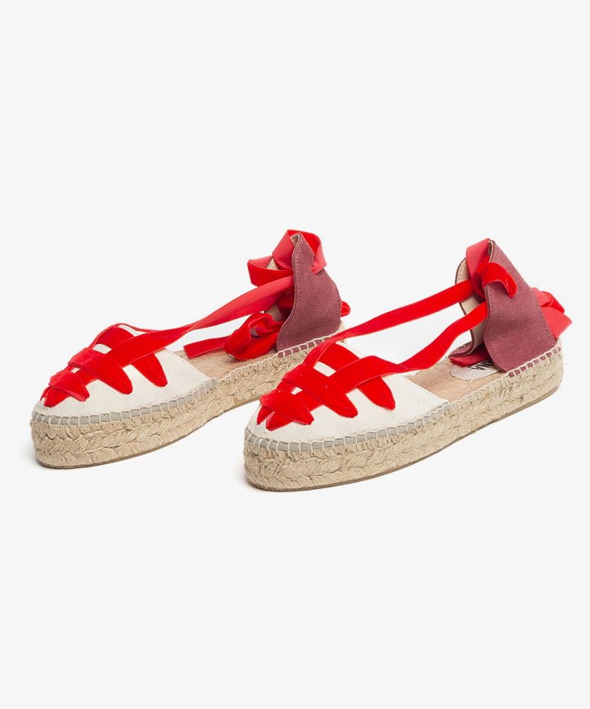 VELVET STRAP VALENCIANAS - RED