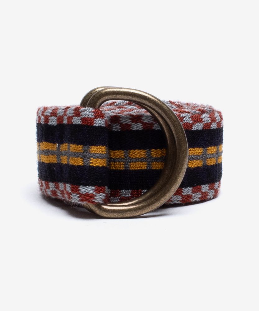 Buckle belt - BLUE & MUSTARD